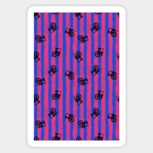 pink no blue spinning wheel bounding stripes 2 Sticker